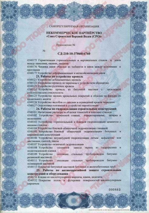 Свидетельство СРО